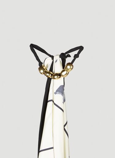 Bottega Veneta Printed Silk Beads Scarf White bov0252069