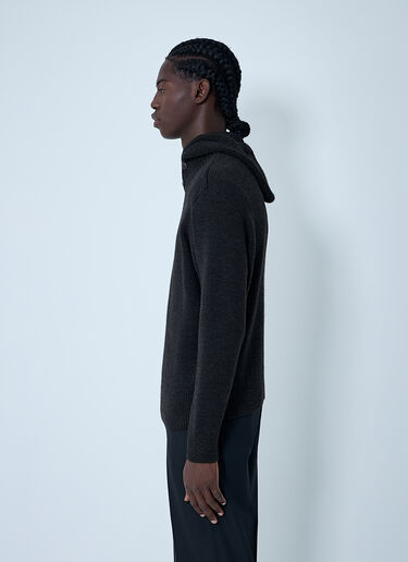 Knitted Hooded Sweatshirt Lemaire Knitted Hooded Sweatshirt Dark Brown lem0162013
