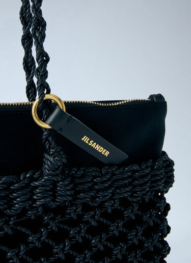Jil Sander Tangle Net  Cord Shoulder Bag Black jil0265015