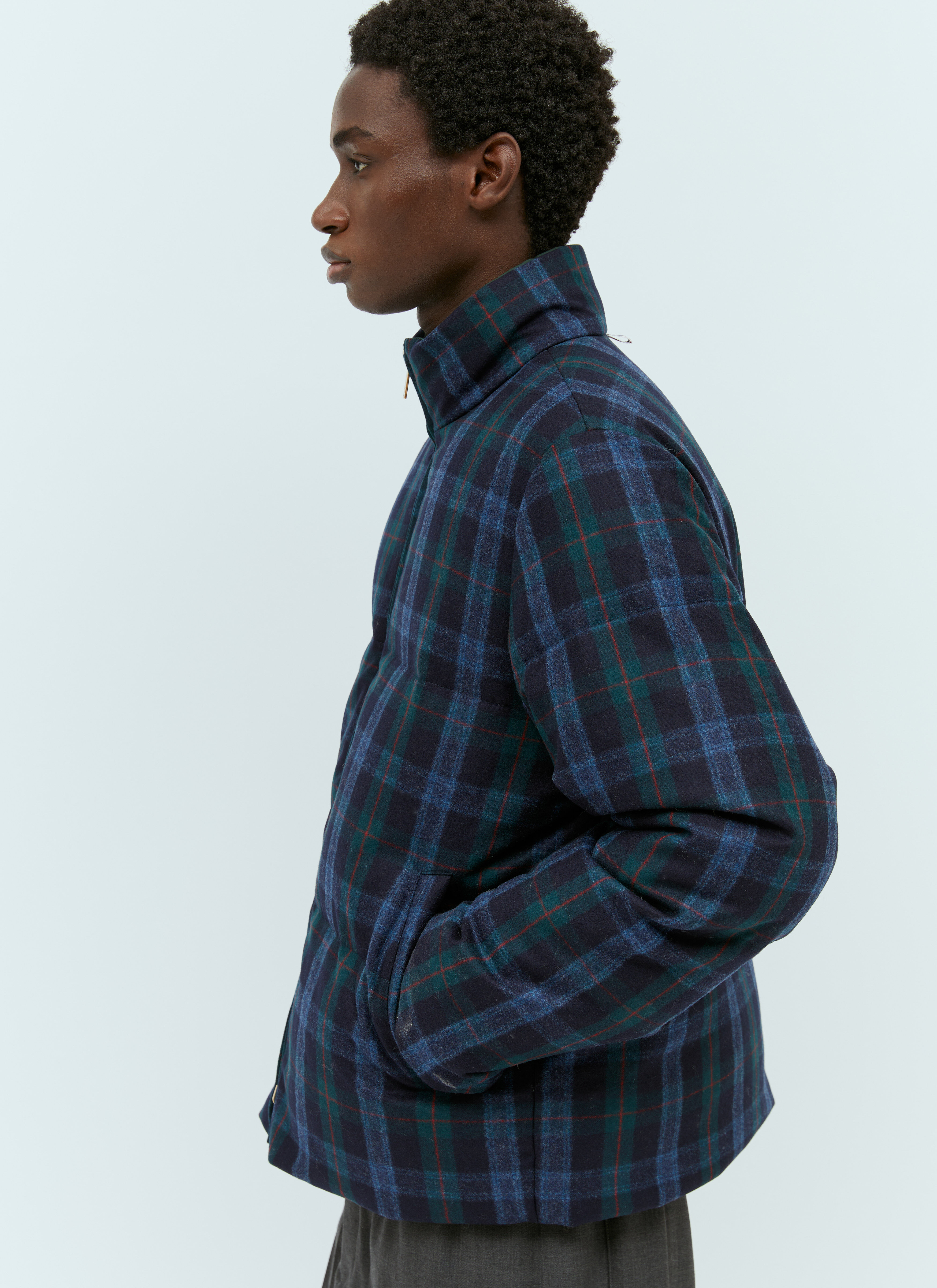 Tartan puffer jacket top