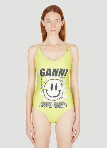 GANNI Love Club Twist Swimsuit Yellow gan0248014