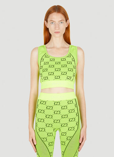 Logo Jacquard Crop Top Gucci Logo Jacquard Crop Top Green guc0250017