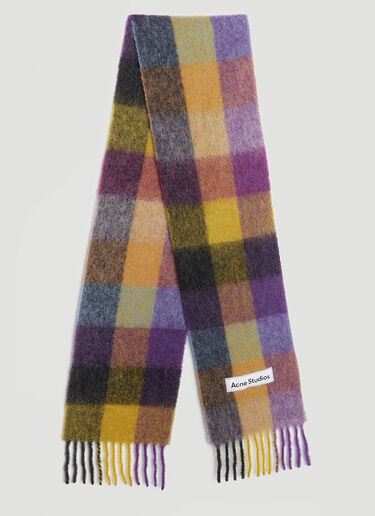 Acne Studios 체크 로고 패치 스카프 멀티컬러 acn0252074