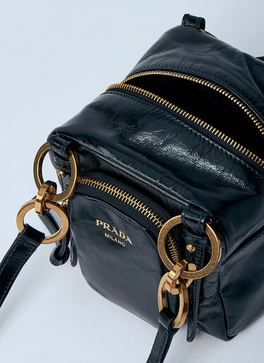Prada Mini Dangle Leather Handbag Black pra0260067
