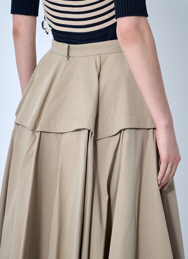 Bottega Veneta Gathered Midi Skirt Beige bov0255006