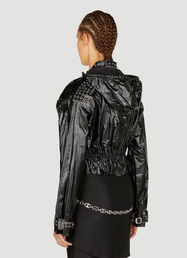 Rabanne Eyelet Biker Jacket Black pac0252010