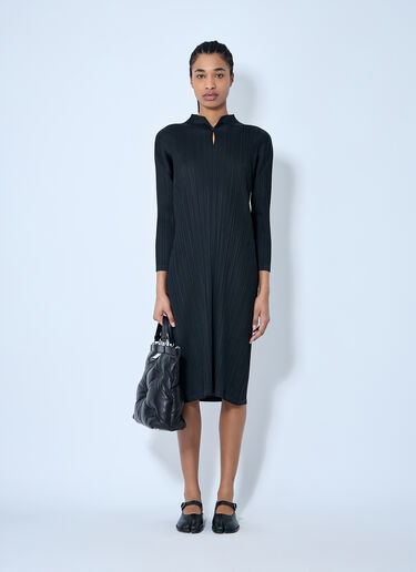 Pleats Please Issey Miyake Pleated Midi Dress Black plp0260001
