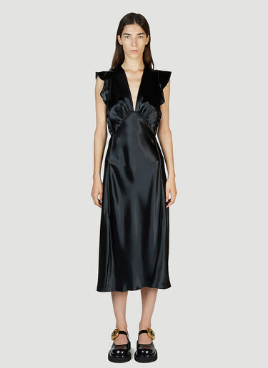 Bottega Veneta Fluid 荷叶边连衣裙 黑色 bov0251094