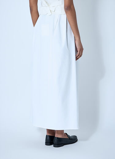 Max Mara Pleated Midi Skirt White max0260039