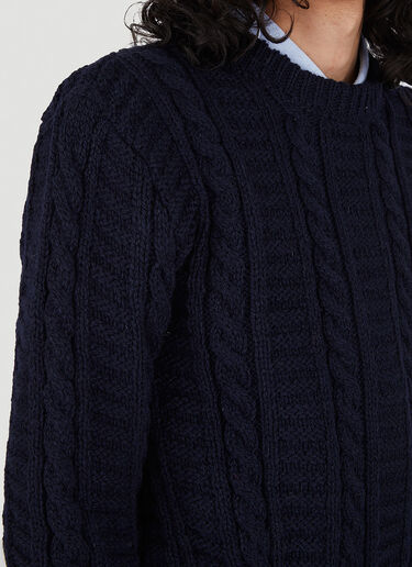 Thom Browne Filey-Stitch Sweater Blue thb0146006