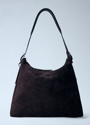 Lemaire Belted Hobo Bag in Suede Brown lem0264025
