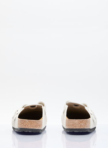 Birkenstock Boston 压纹穆勒鞋  白色 brk0156004