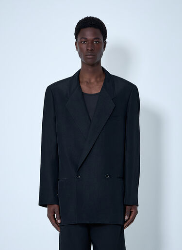 Lemaire Double-Breasted Tailored Blazer Black lem0164001