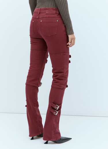 Blumarine Buckle Embellished Flared Pants Burgundy blm0254003