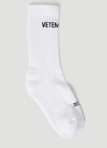 VETEMENTS 로고 양말 화이트 vet0254008