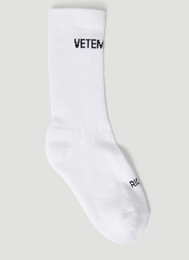 VETEMENTS 徽标袜子 白色 vet0254008