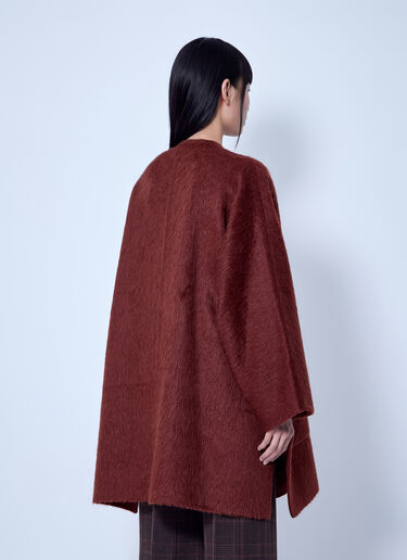 Max Mara Short Alpaca and Wool Coat Burgundy max0266216