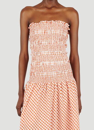 Kenzo Gingham Smock Dress Orange knz0252013