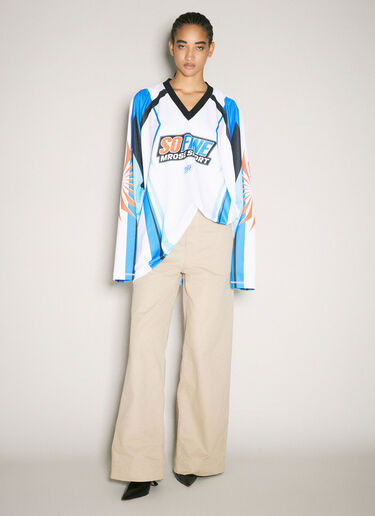 モトクロスジャージTシャツ Martine Rose モトクロスジャージTシャツ ホワイト mtr0358001