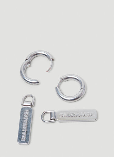 Balenciaga Skate Tag Earrings Silver bal0251130