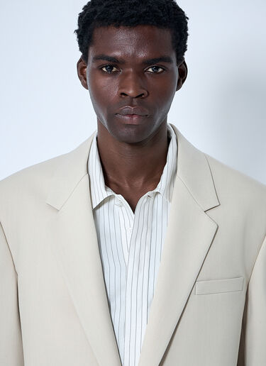 Saint Laurent Yves Single-Breasted Blazer Beige sla0159035