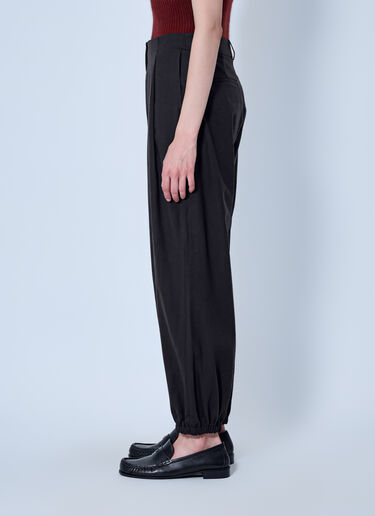 LN-CC® - Max Mara: Pleated Elasticated Ankle Trousers - Dark Brown Max Mara Pleated Elasticated Ankle Trousers Dark Brown max0266034