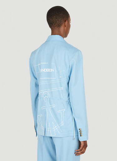 JW Anderson Logo Print Suit Blazer Blue jwa0247001