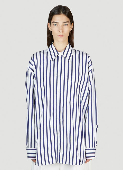 Tekla Wide Stripe Shirt Black tek0353013