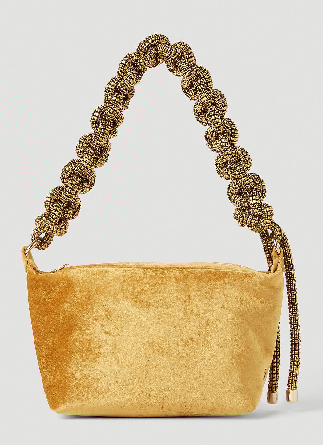 KARA Crystal Cobra Pouch Shoulder Bag in Yellow LN CC