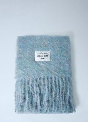 Acne Studios Fringed Wool-Blend Scarf Light Blue acn0262016