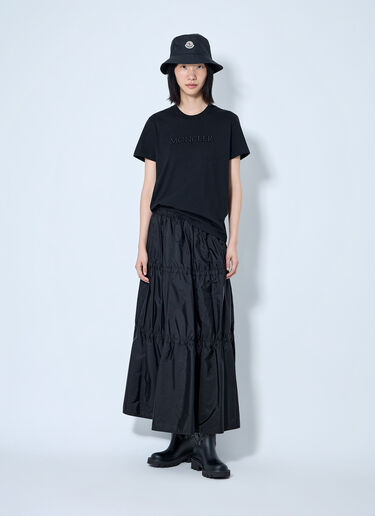 LN-CC® - Moncler: Logo Embroidered T-Shirt - Black Moncler Logo Embroidered T-Shirt Black mon0265109