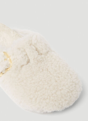 Birkenstock Boston Big Buckle Shearling Teddy Mules Cream brk0253001