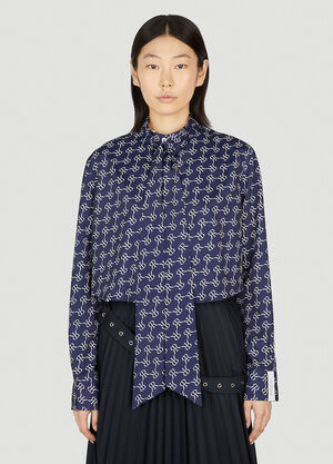 Rokh ダブルレイヤークロップトップ ネイビー rok0252002