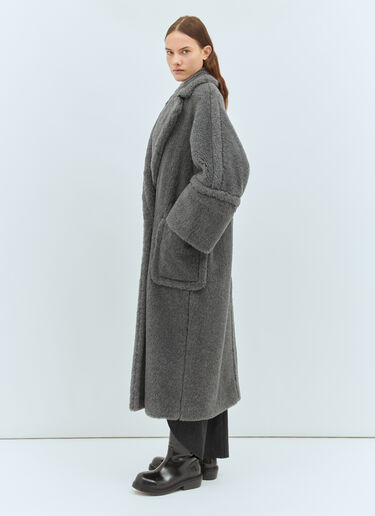 Max Mara Oversized Alpaca And Wool Teddy Coat Grey max0258035