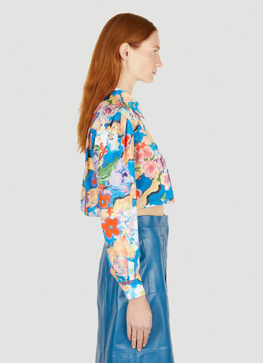 Marni Cropped Printed Shirt Blue mni0251004