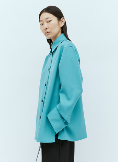 ウールギャバジンシャツ Jil Sander ウールギャバジンシャツ ブルー jil0255002