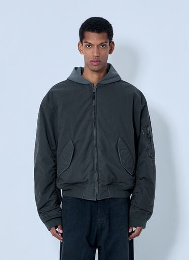 Balenciaga Hooded Bomber Jacket Grey bal0163008