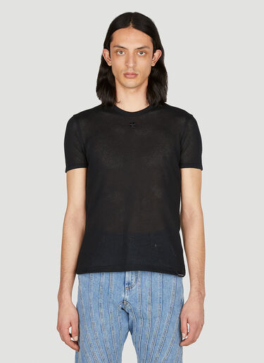 Courrèges Mesh T-Shirt Black cou0152009