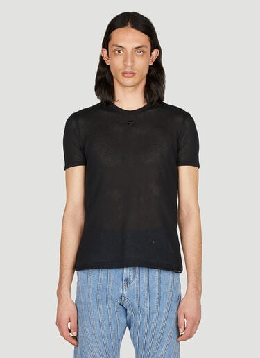 Mesh T-Shirt Courrèges Mesh T-Shirt Black cou0152009
