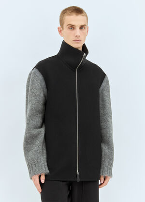 Jil Sander ニットスリーブウールジャケット ブラック jil0157002