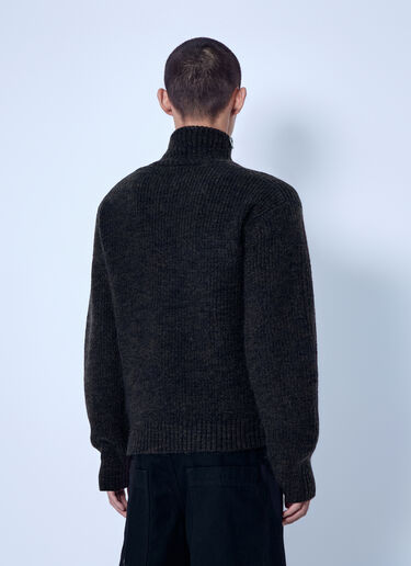 LN-CC® - Entire Studios: Knit Zip Turtleneck - Dark Brown Entire Studios Knit Zip Turtleneck Dark Brown ent0166001