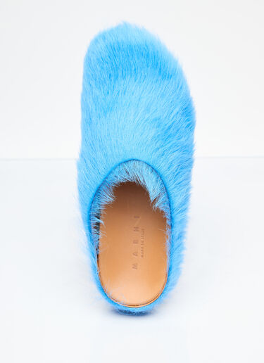 Marni Fussbett Sabot Hairy Mules Blue mni0255027