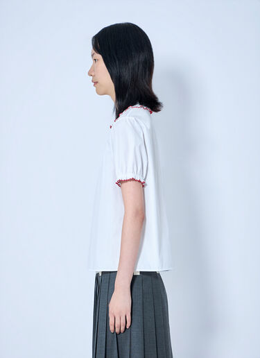 LN-CC® - Miu Miu: Embroidered Poplin Shirt - White Miu Miu Embroidered Poplin Shirt White miu0265004