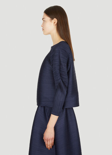 Pleats Please Issey Miyake 허그 구조적인 탑 블루 plp0251024