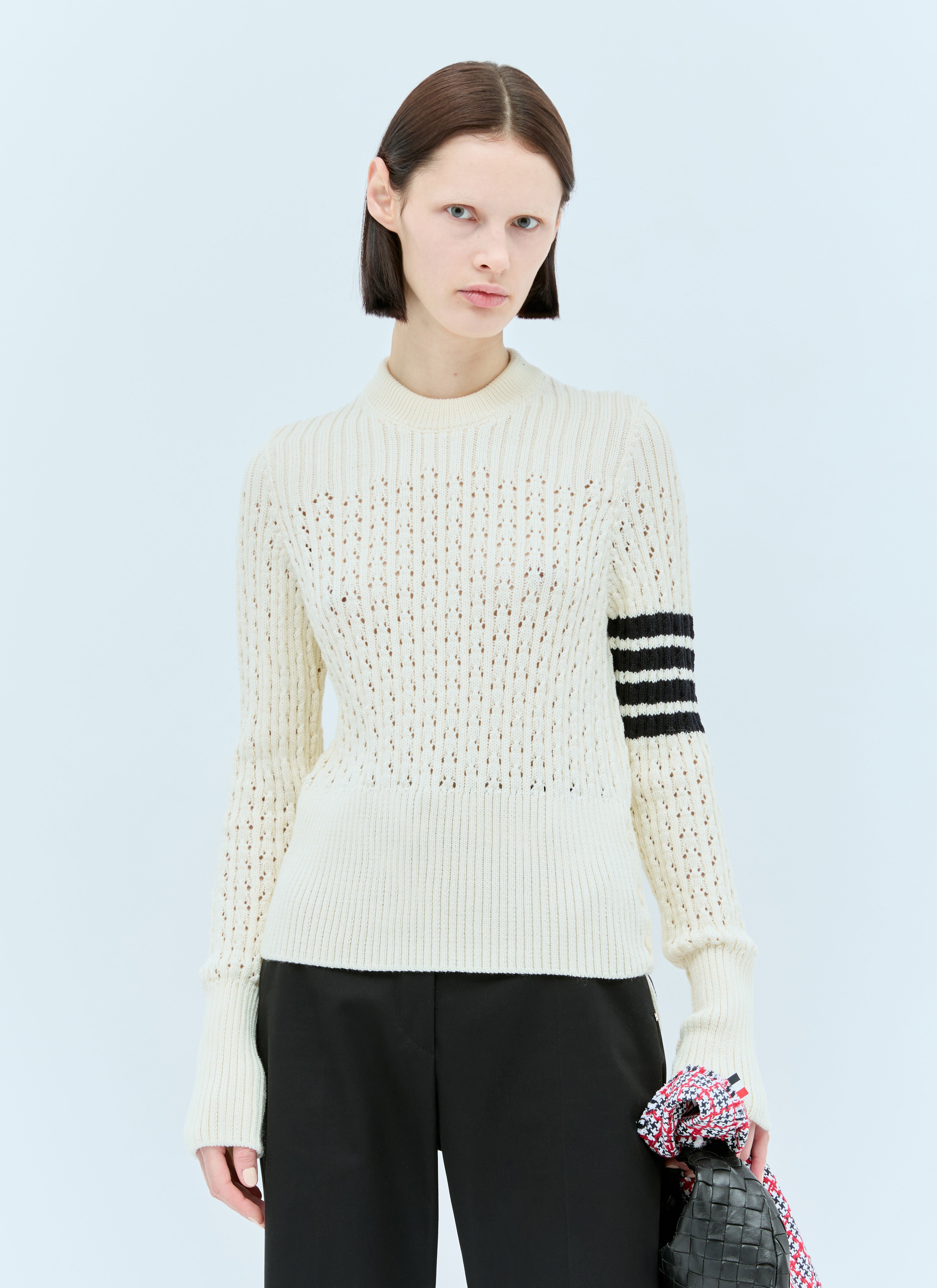 Thom Browne Four-Bar Knit Sweater Navy thb0255012