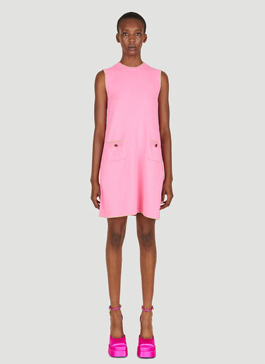 Gucci Metallic Trim Knitted Shift Dress Pink guc0250030