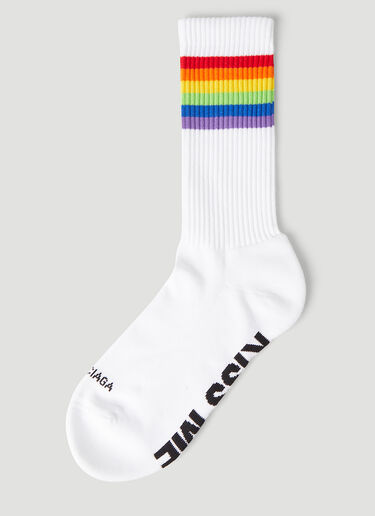 Balenciaga Fetish Rainbow Socks White bal0145144