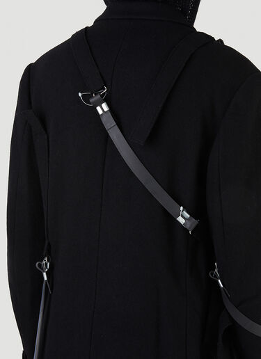 Yohji Yamamoto I-デザイン レザーベルトジャケット ブラック yoy0146003