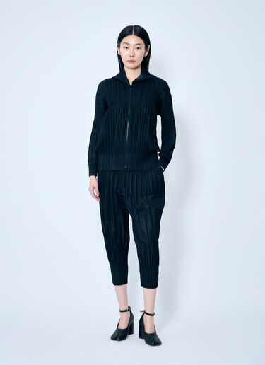 Pleats Please Issey Miyake Cropped Pleated Pants Black plp0259026