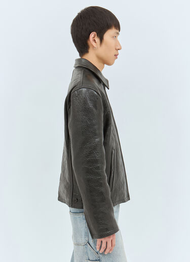 Acne Studios Leather Zip-Up Jacket Black acn0157007